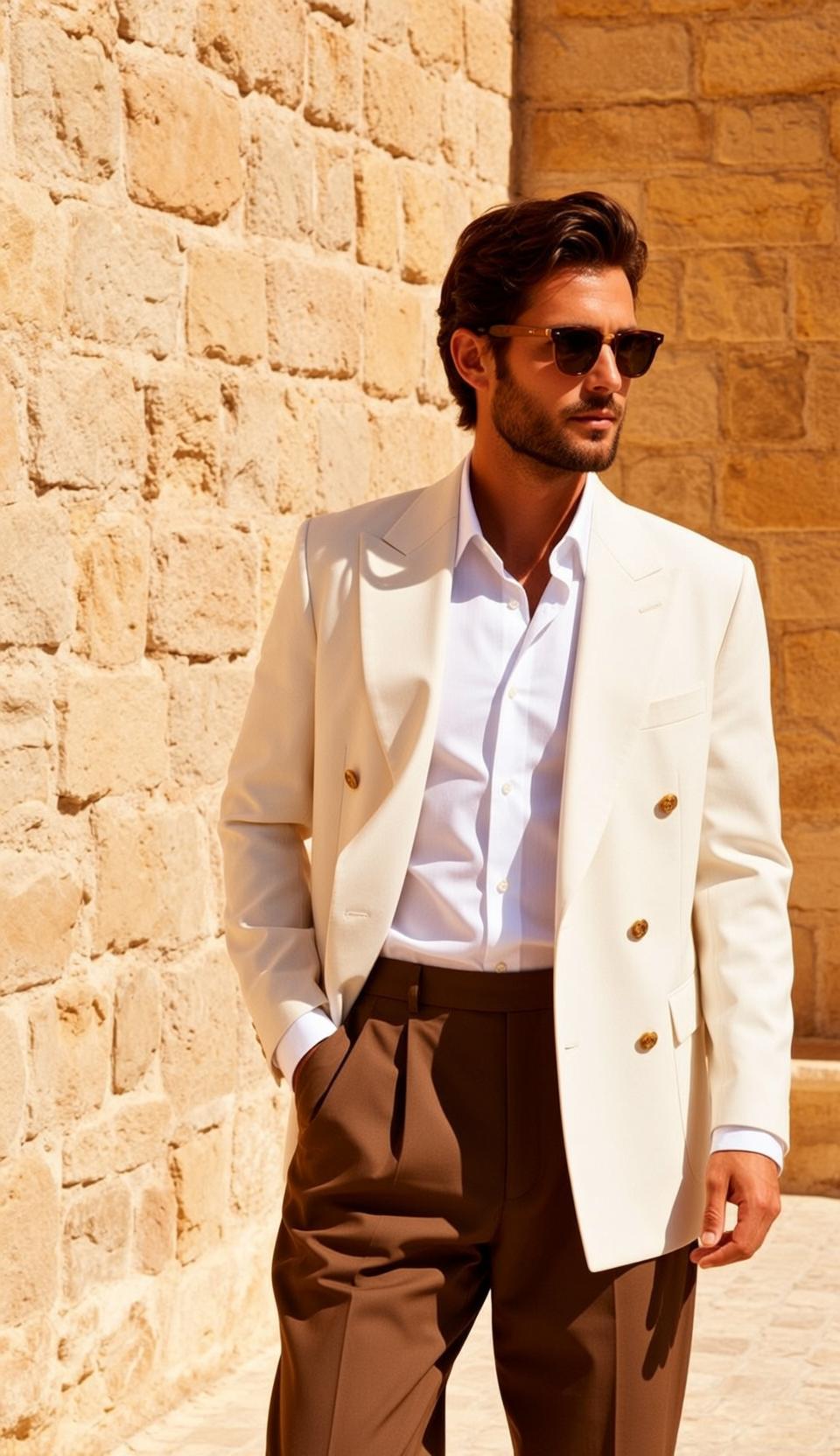 Cream Blazer Stone Wall Look reference photo