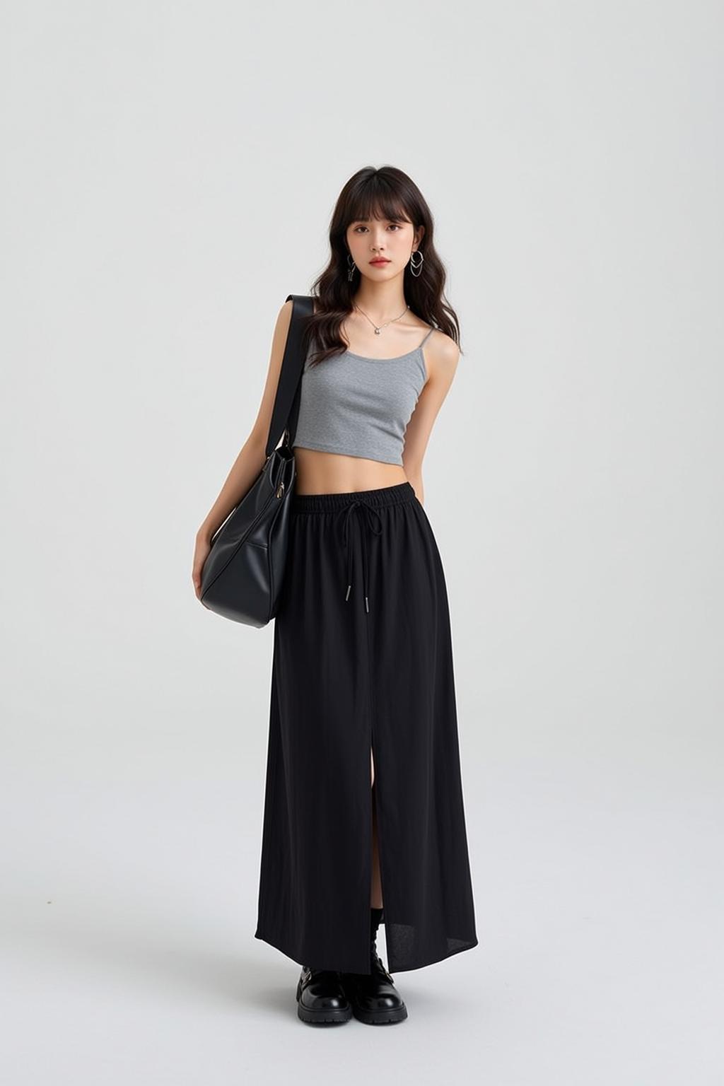 Casual Young Long Dark Wavy Fair Grey reference photo