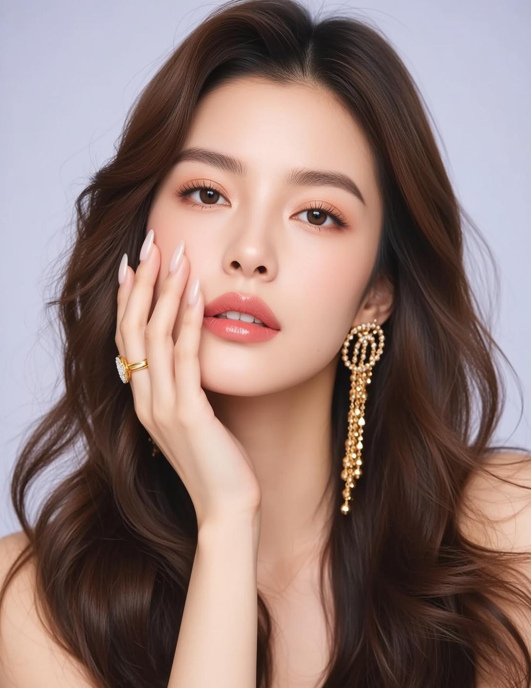 Luxury Young Long Wavy Dark Brown Fair reference photo