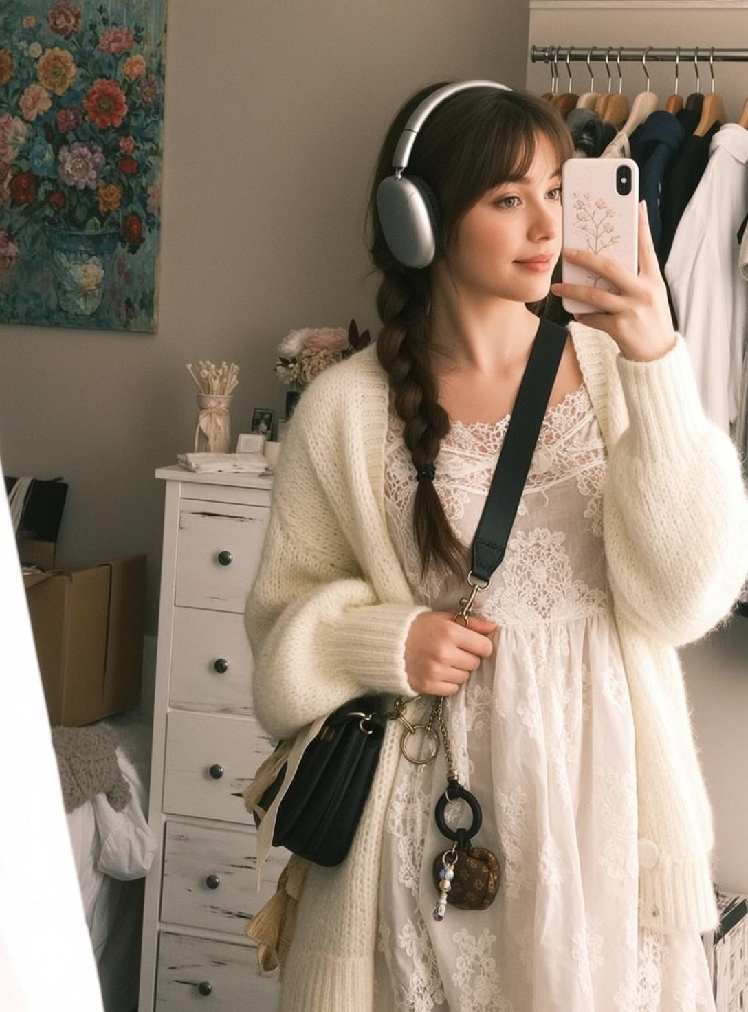 Acubi Young Brown Braided Bangs Fair White reference photo