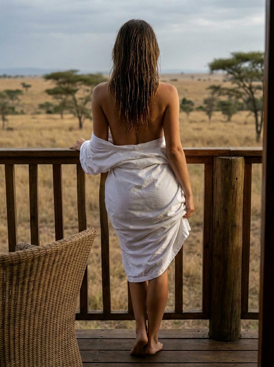 Savanna Robe Deck Silhouette Medium Shot