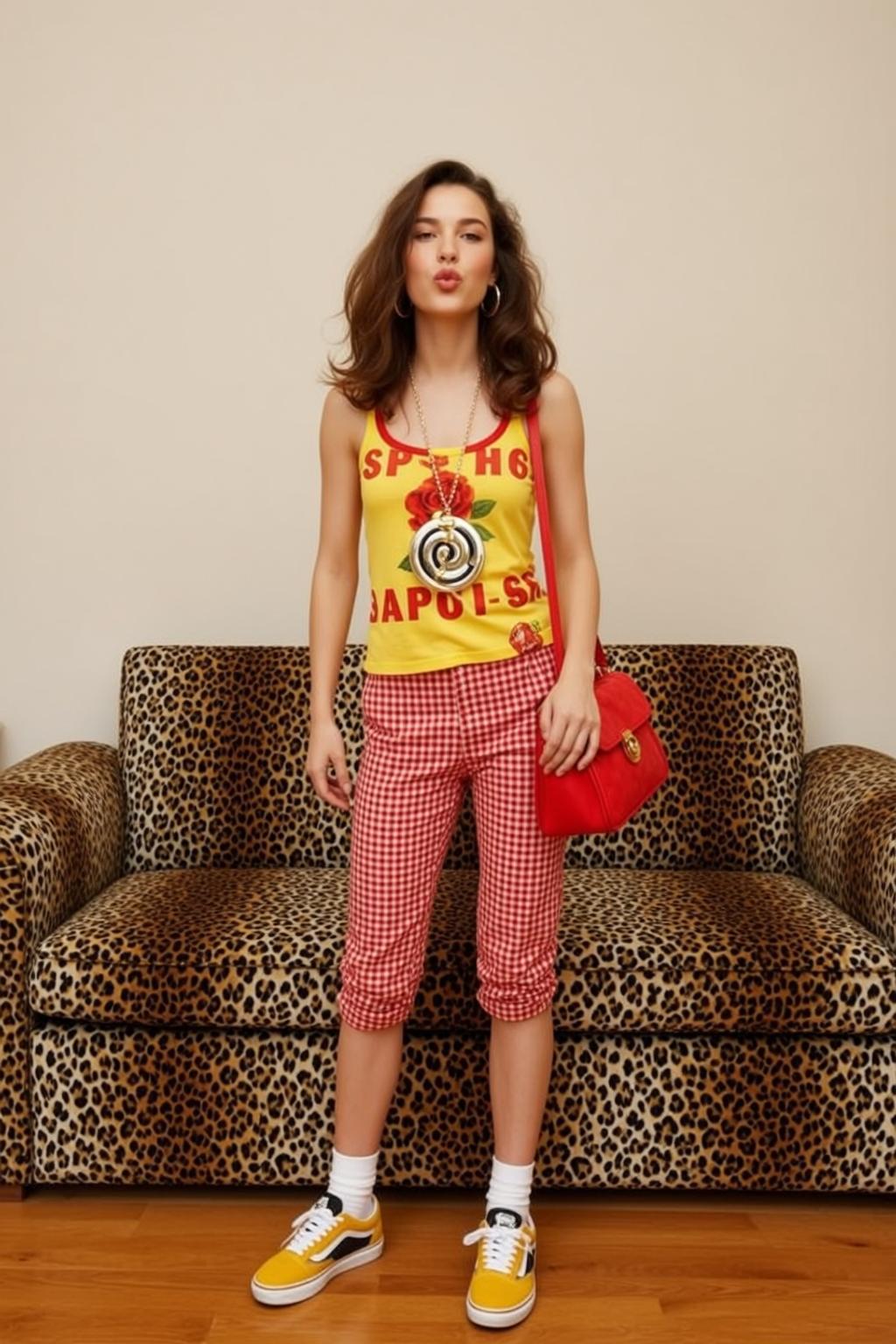 Yellow Tank Checkered Capri Look reference photo