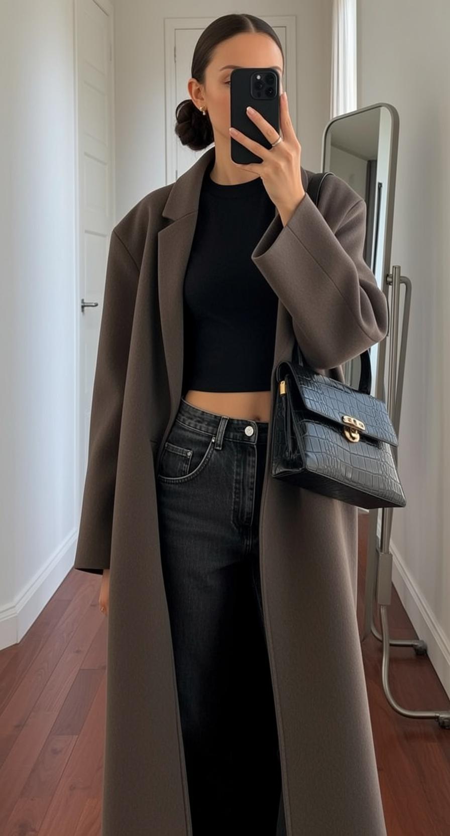 Autumn Young Dark Brown Hair Styled Low reference photo