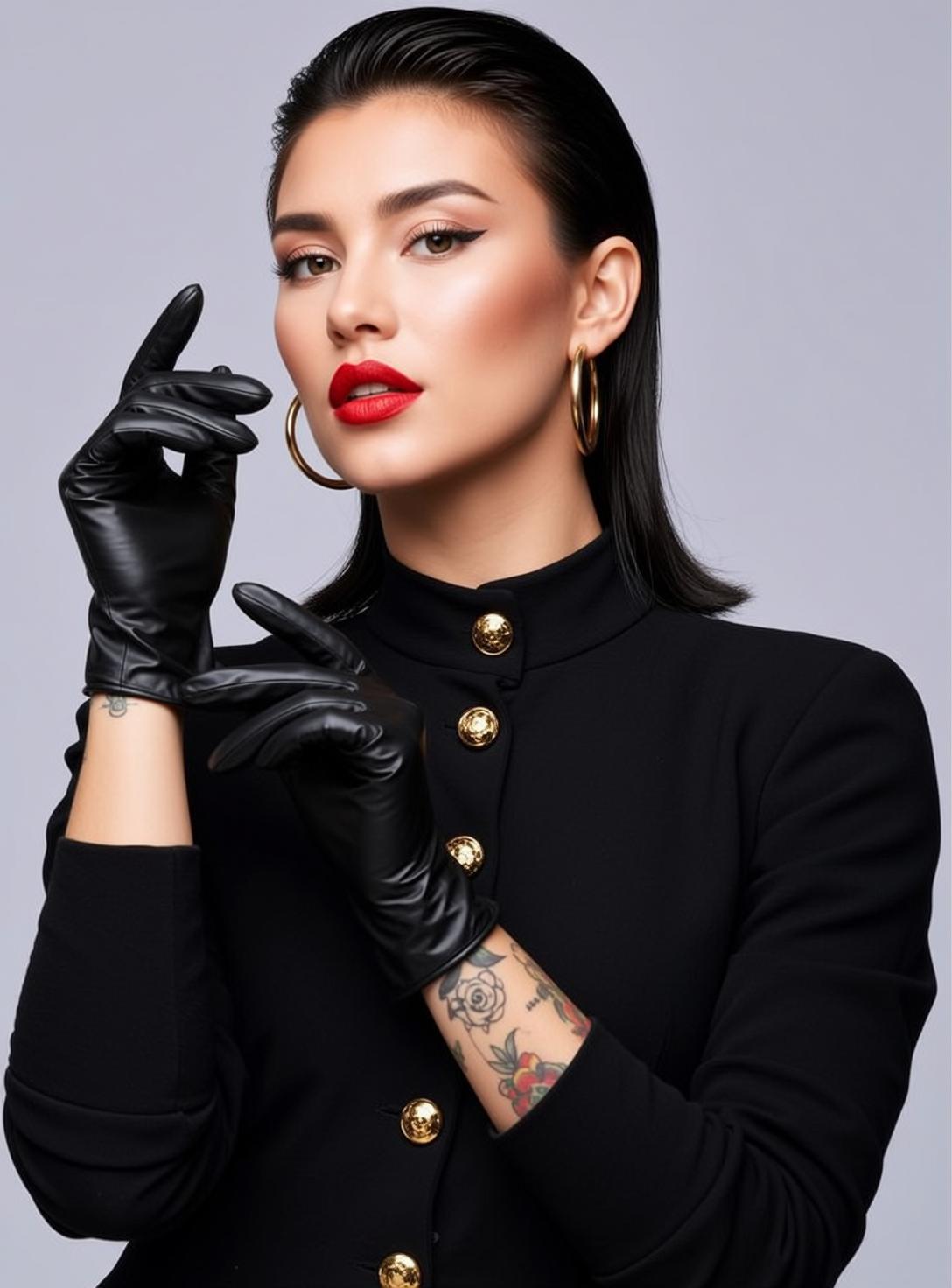 Luxury Black Slicked Back Fair Jacket Gold reference photo