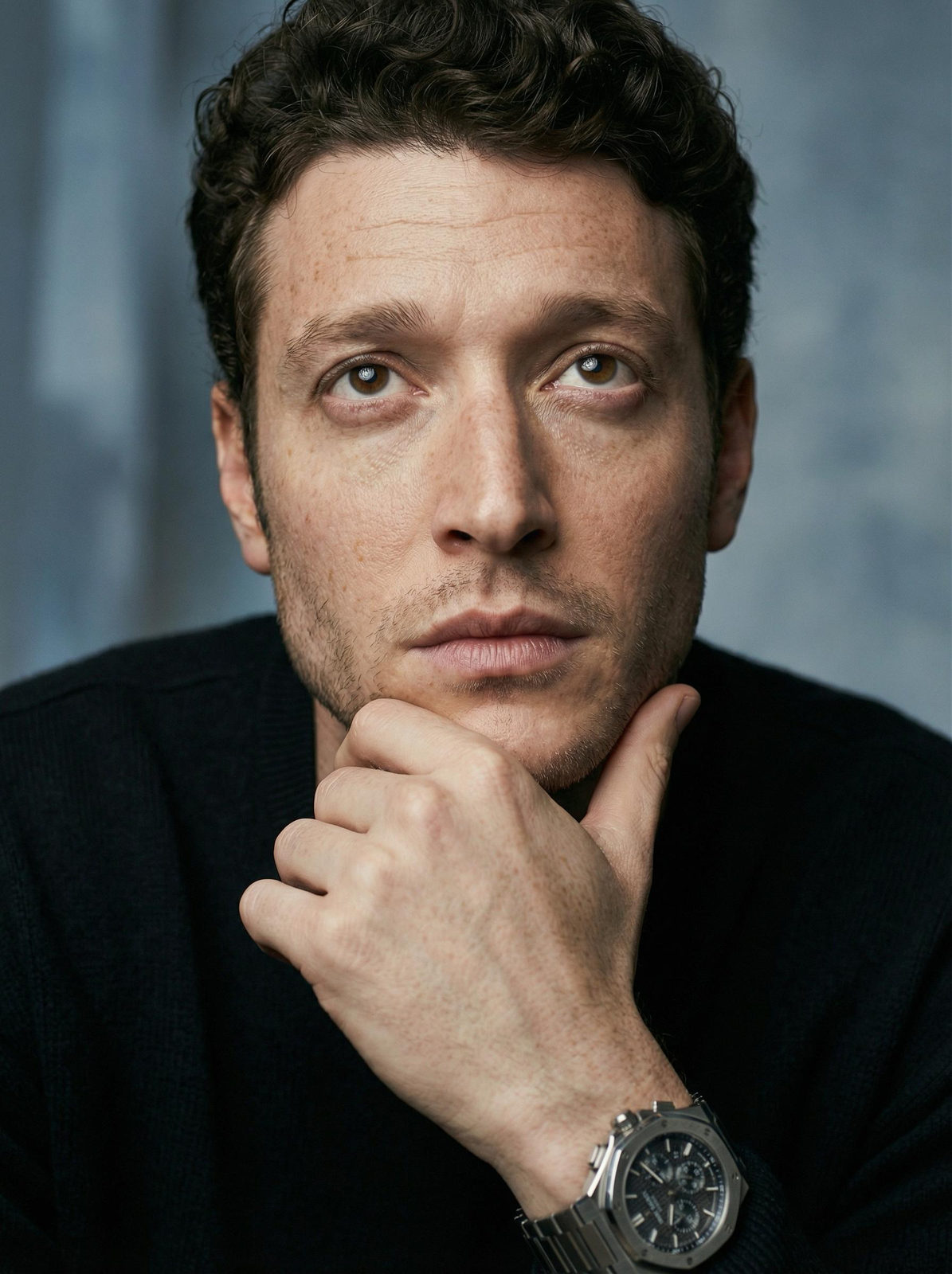 Realistic Man Face Close Up Soft Light
