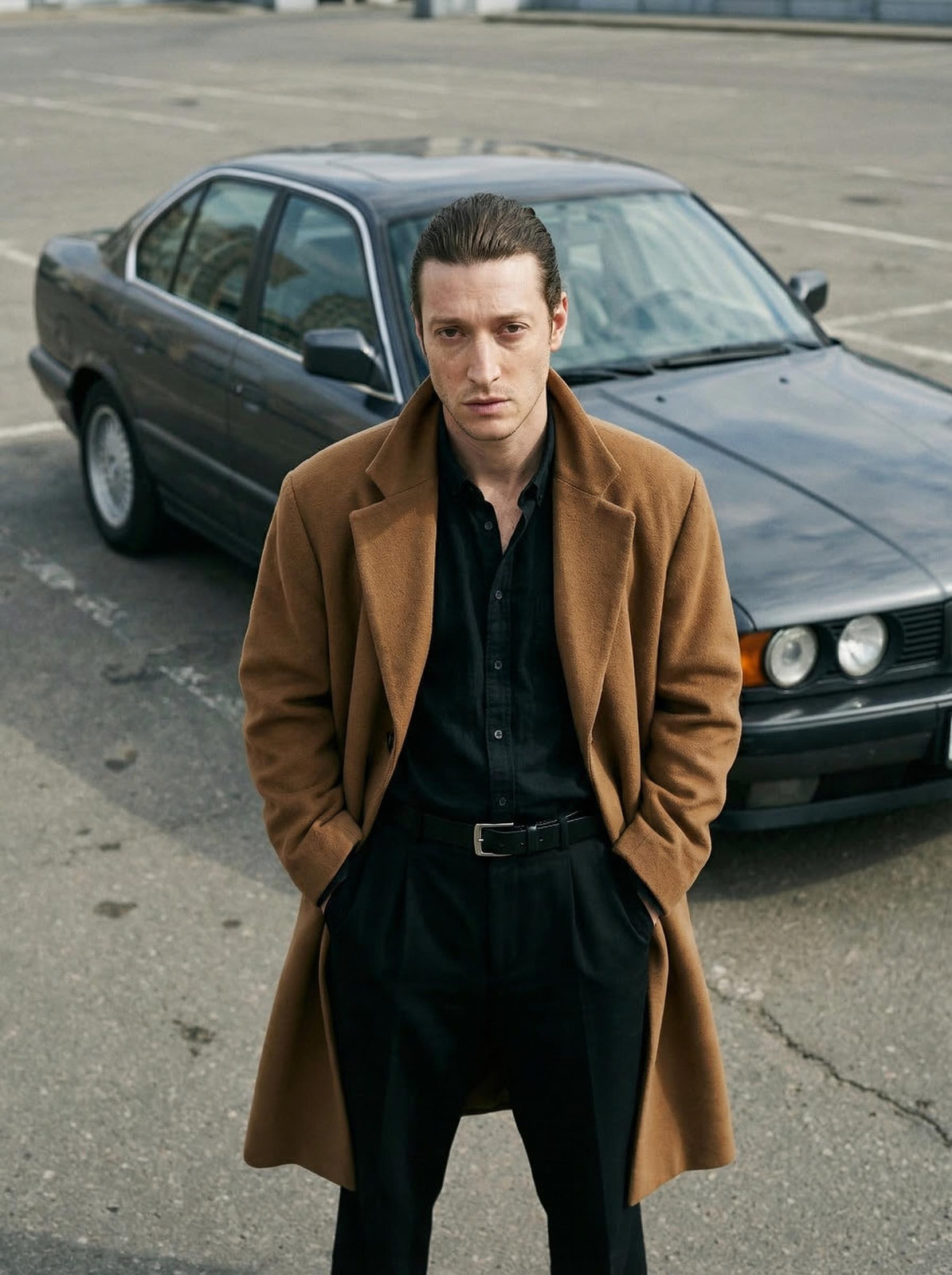 1990s Soviet Gangster Parking Lot Photorealistic