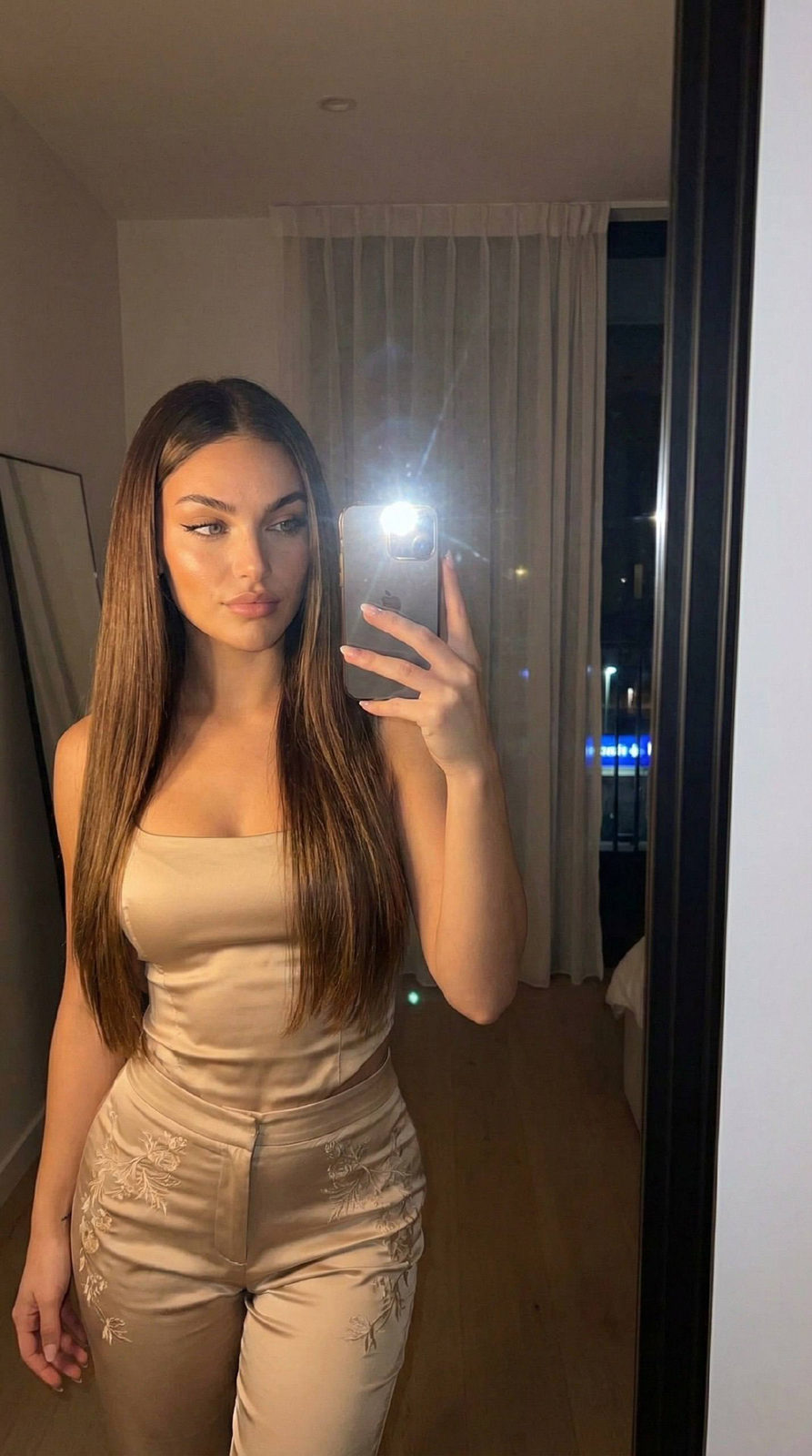 Realistic Evening Mirror Selfie Girl