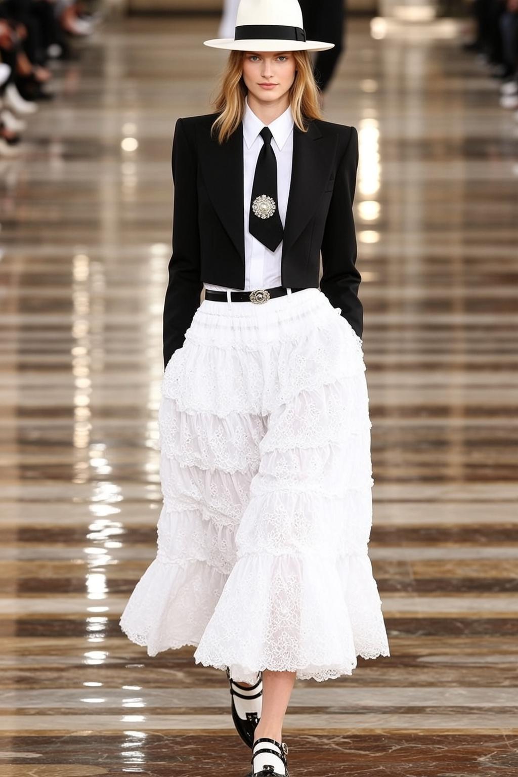 Fashion Week Young Blonde Fair White Collared reference photo