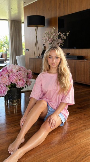Pink T Shirt Satin Shorts Living Room Peonies