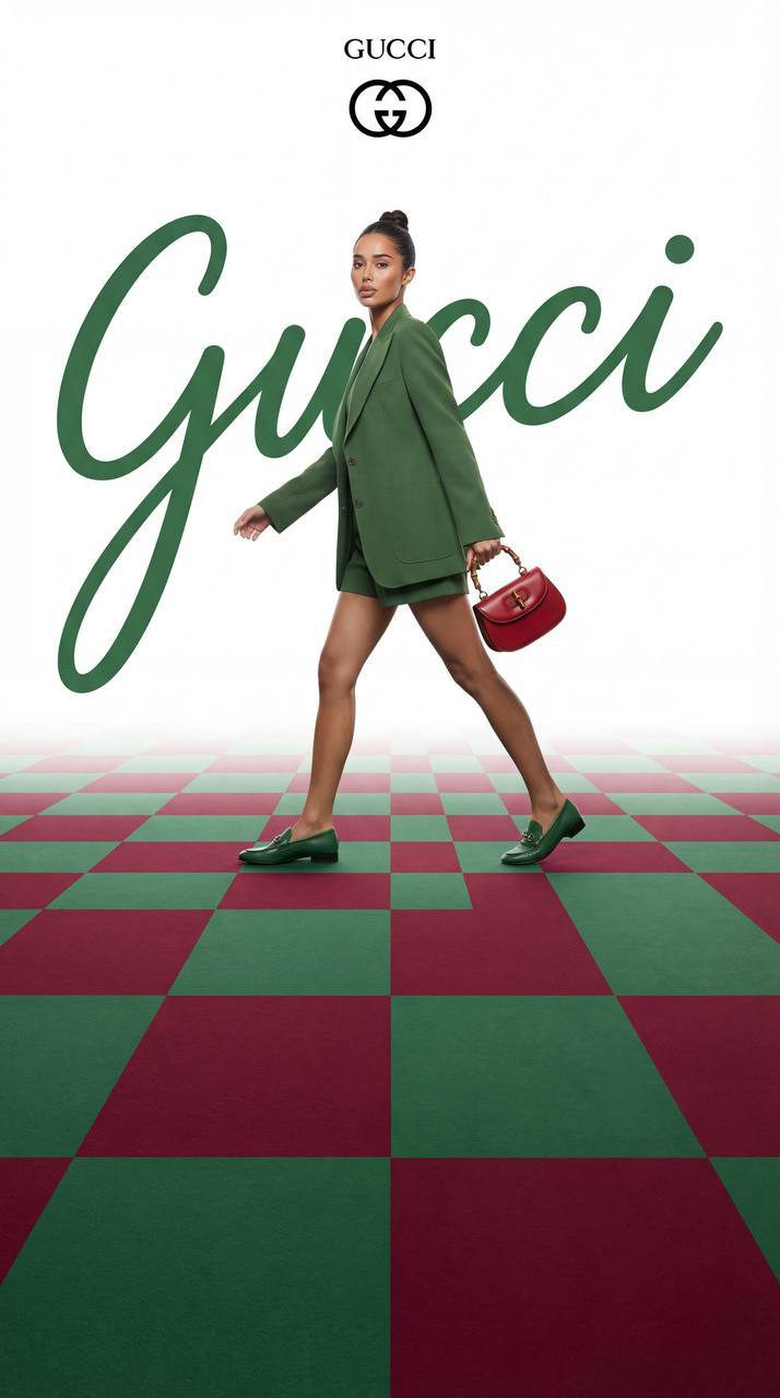 Realistic Studio Fashion Campaign Geometric Floor
