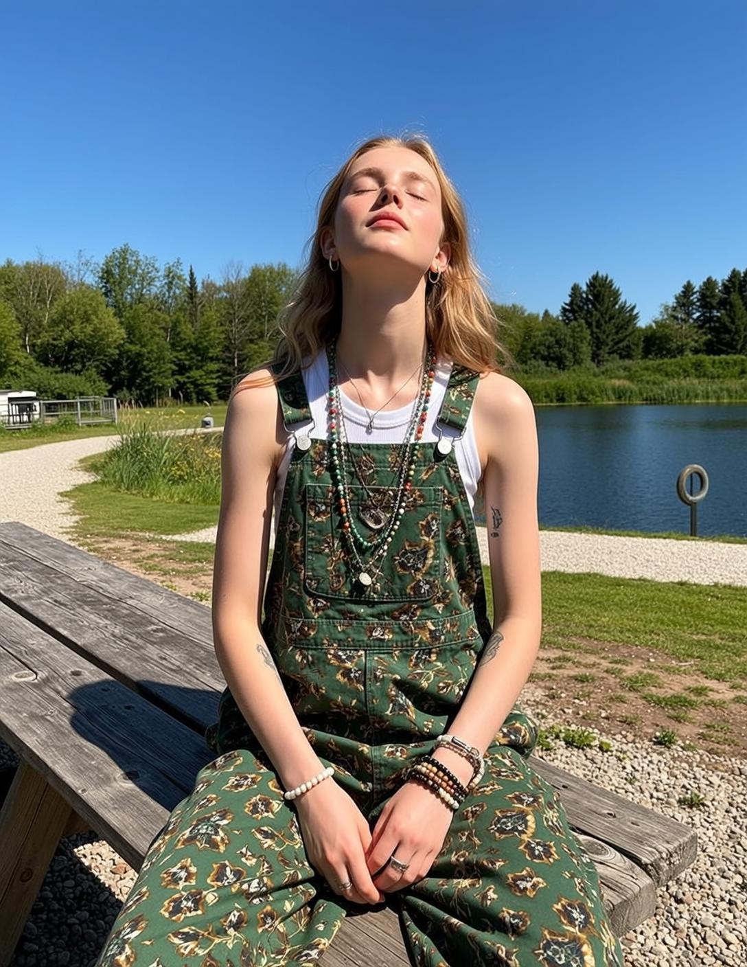 Green Overalls Studio Portrait reference photo