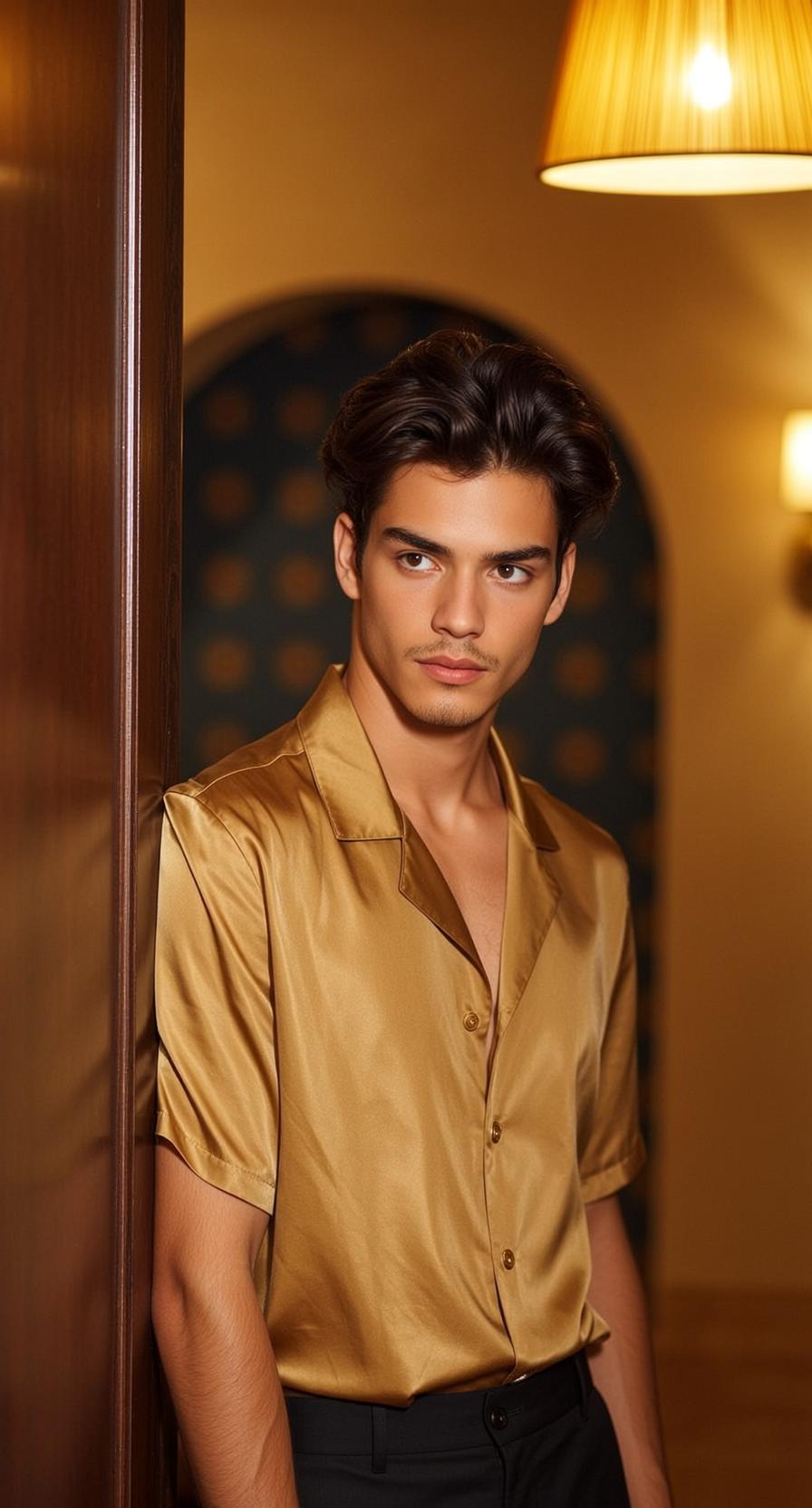 Young Dark Brown Wavy Styled Back Light reference photo
