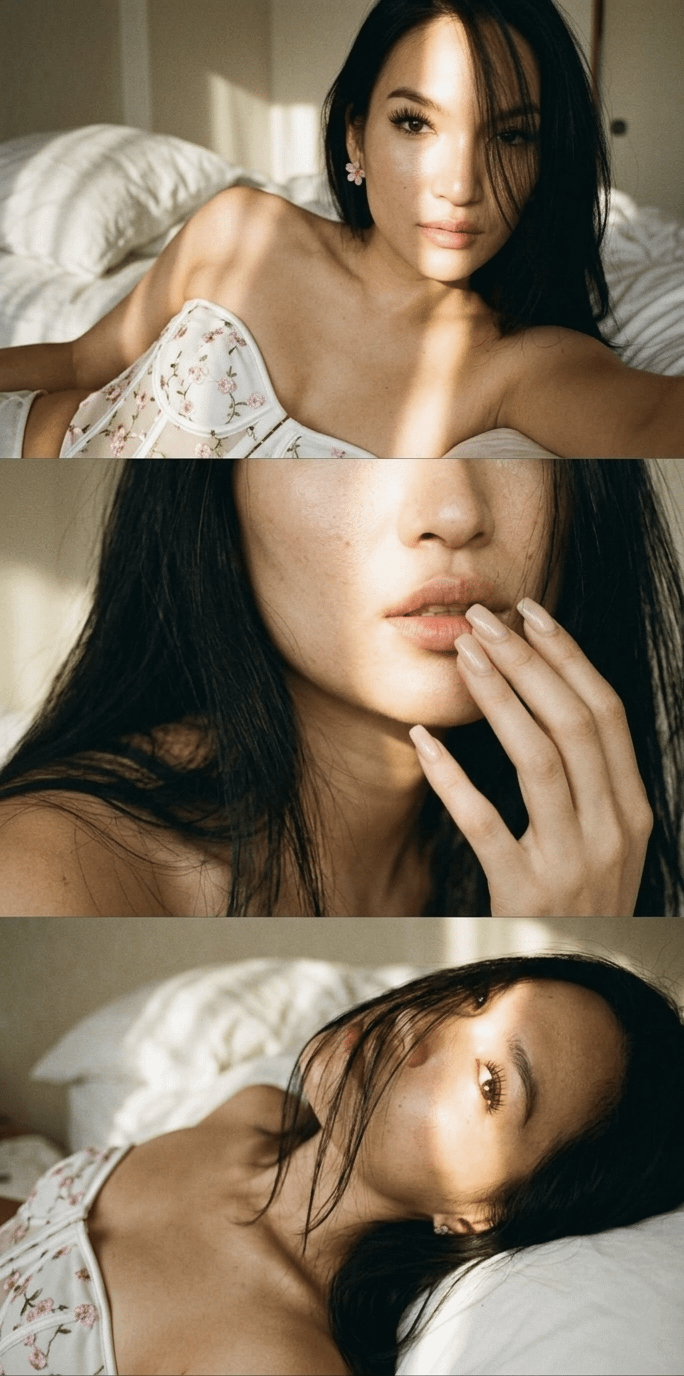 Home Golden Hour Triptych Selfie reference photo