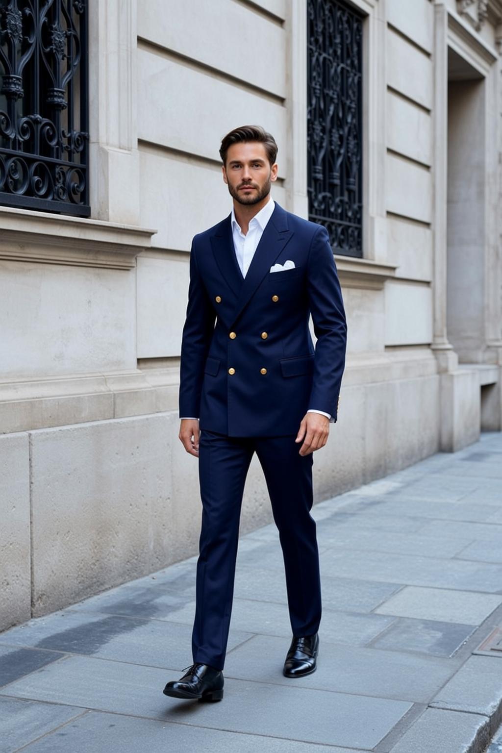 Navy Suit City Walk reference photo