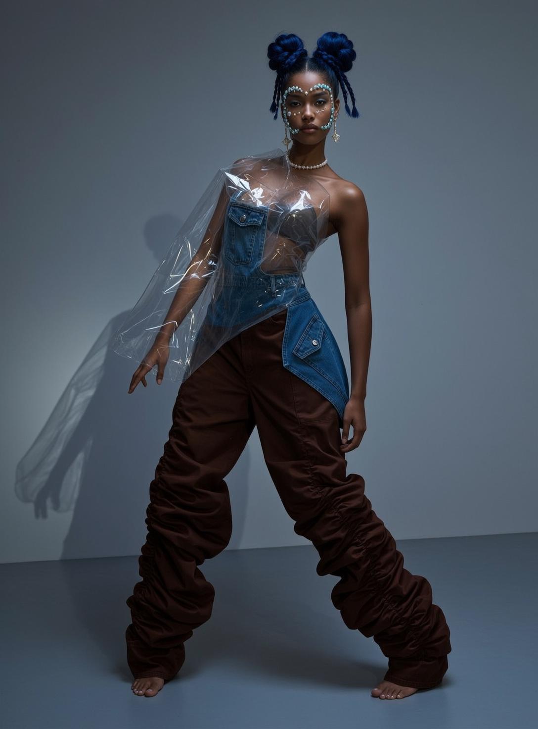 Creative Young Blue Styled Two Buns Dark reference photo