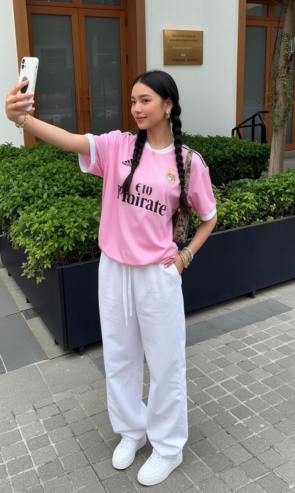 Acubi Young Black Braided Pigtails Light Pink