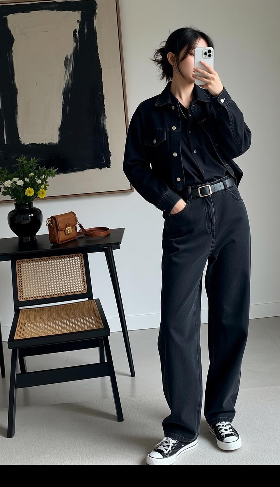 Casual Young Dark Pulled Back Messy Bun reference photo