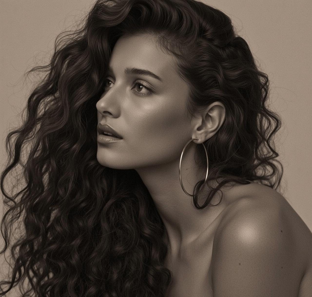 Black White Profile Portrait reference photo