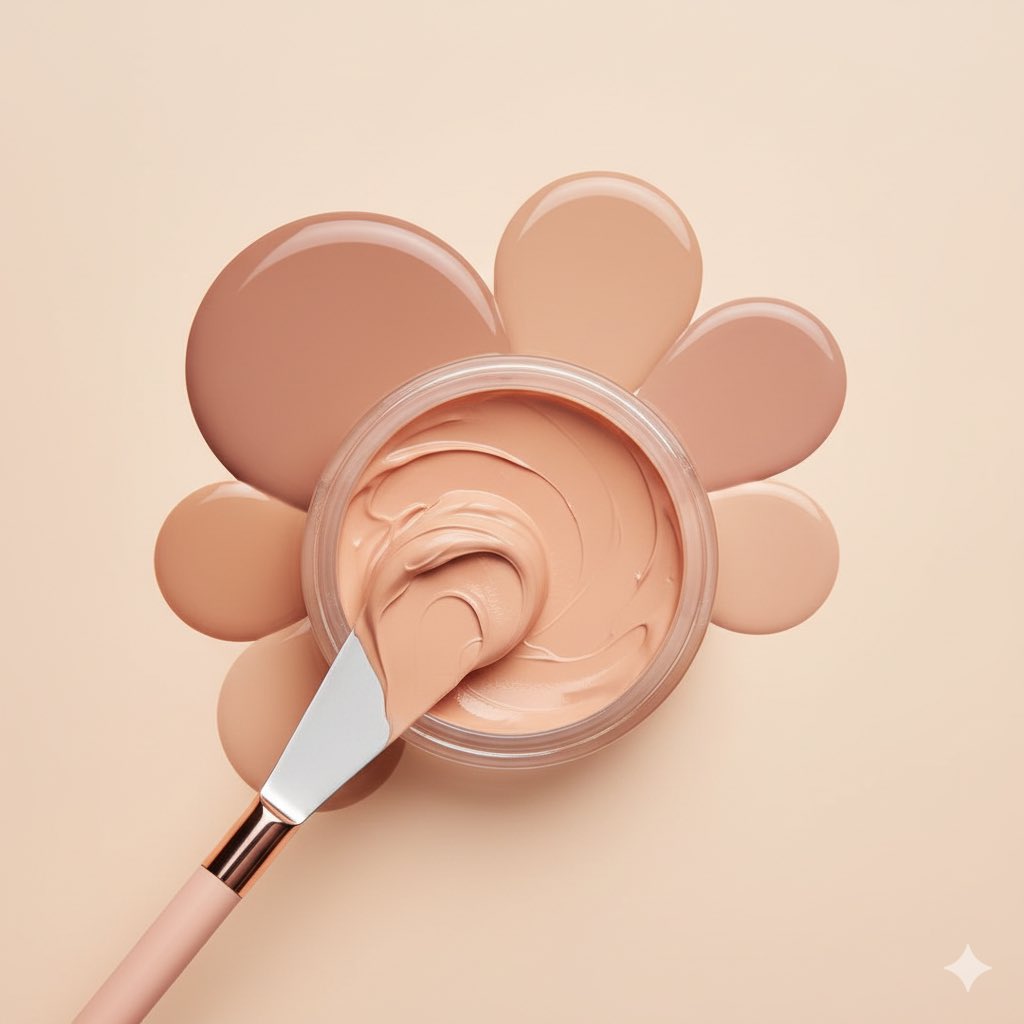 Realistic Cream Blush Foundation Texture