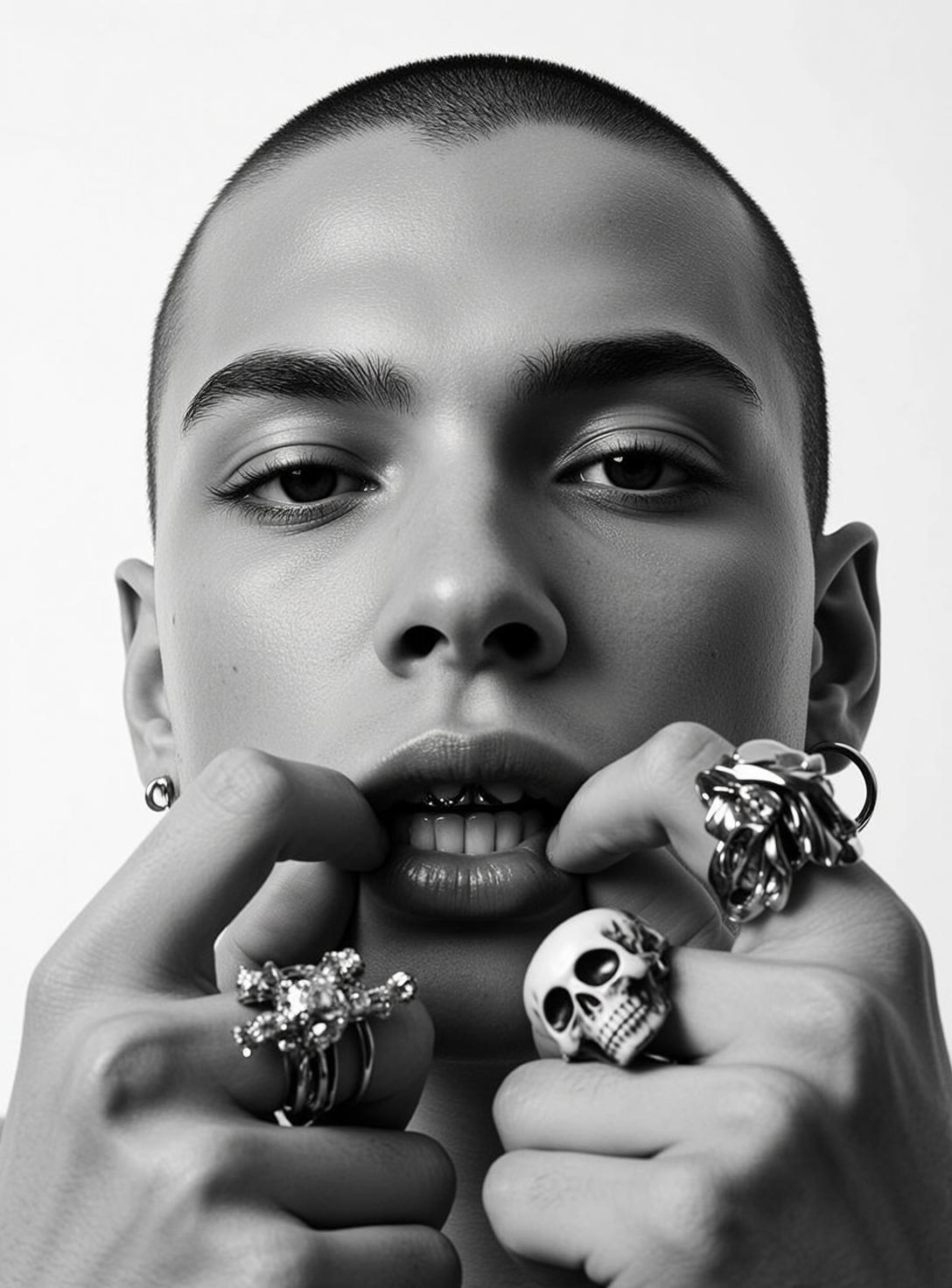 Young Buzz Cut Pale Earring Small Silver reference photo