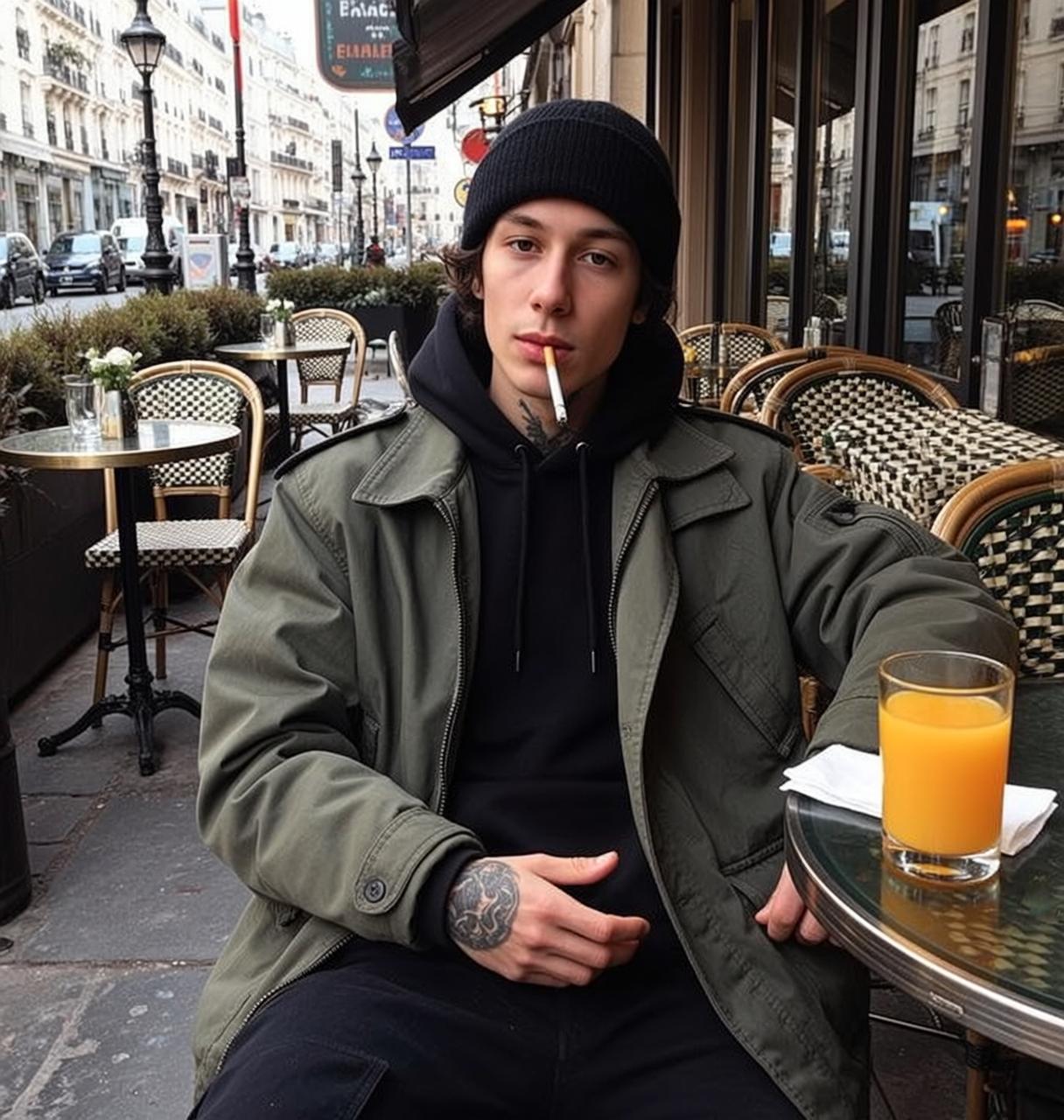 Cafe Table Cigarette Mood reference photo