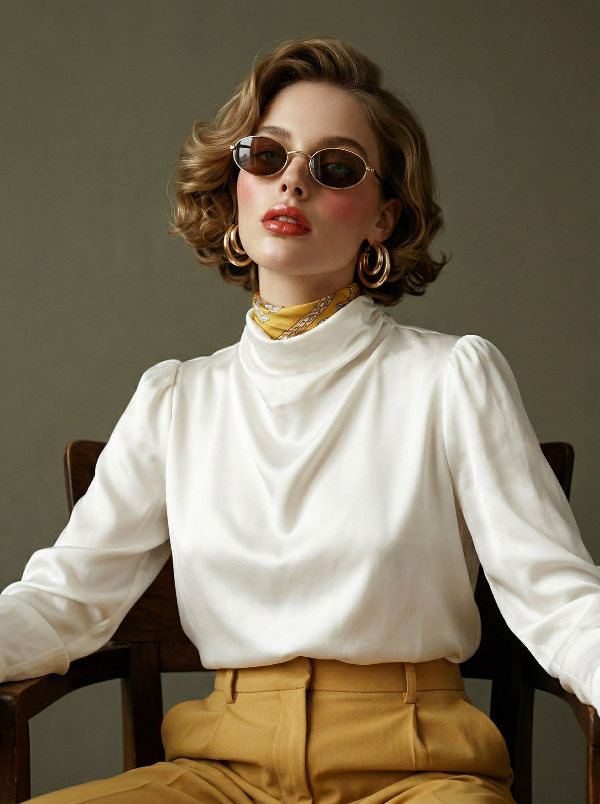 Vintage Fashion Portrait Studio Realistic