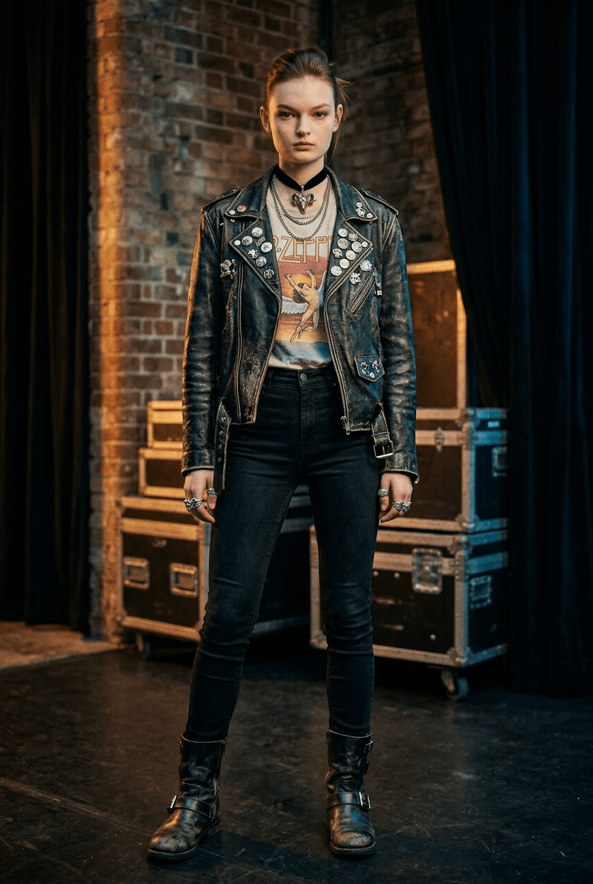 Vintage Biker Jacket Led Zeppelin Backstage
