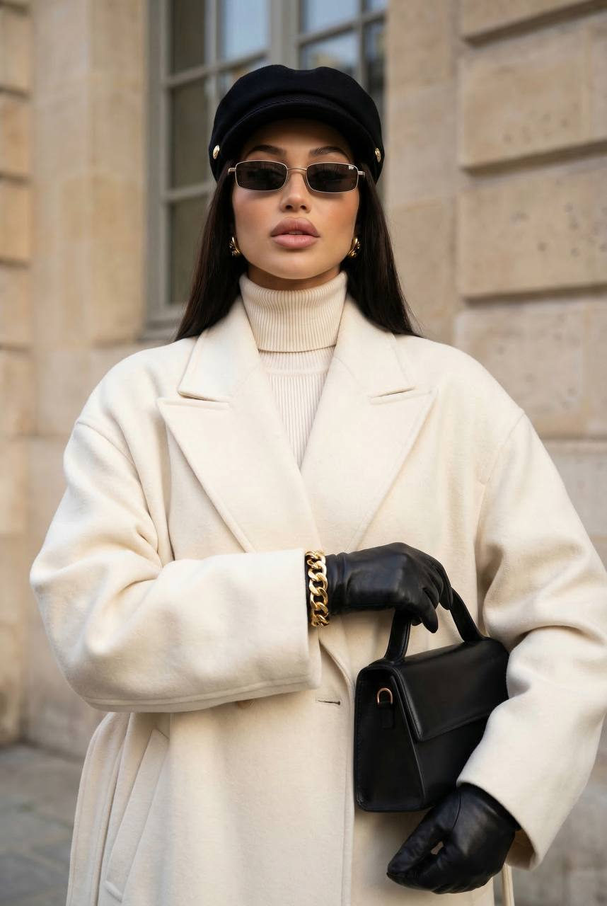 Luxury Street Fashion Portrait Stone Building