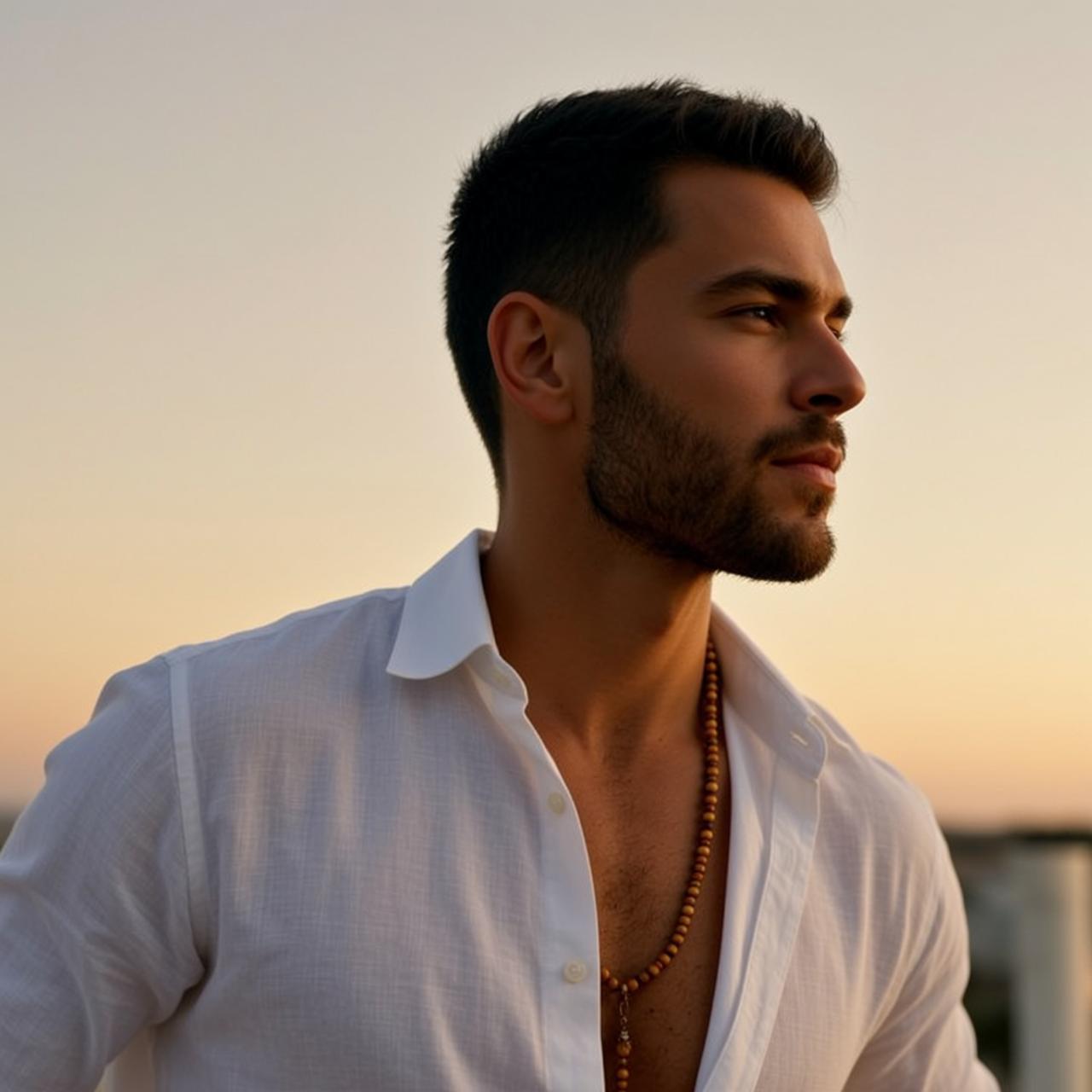 Rooftop Linen Shirt Thoughtful reference photo