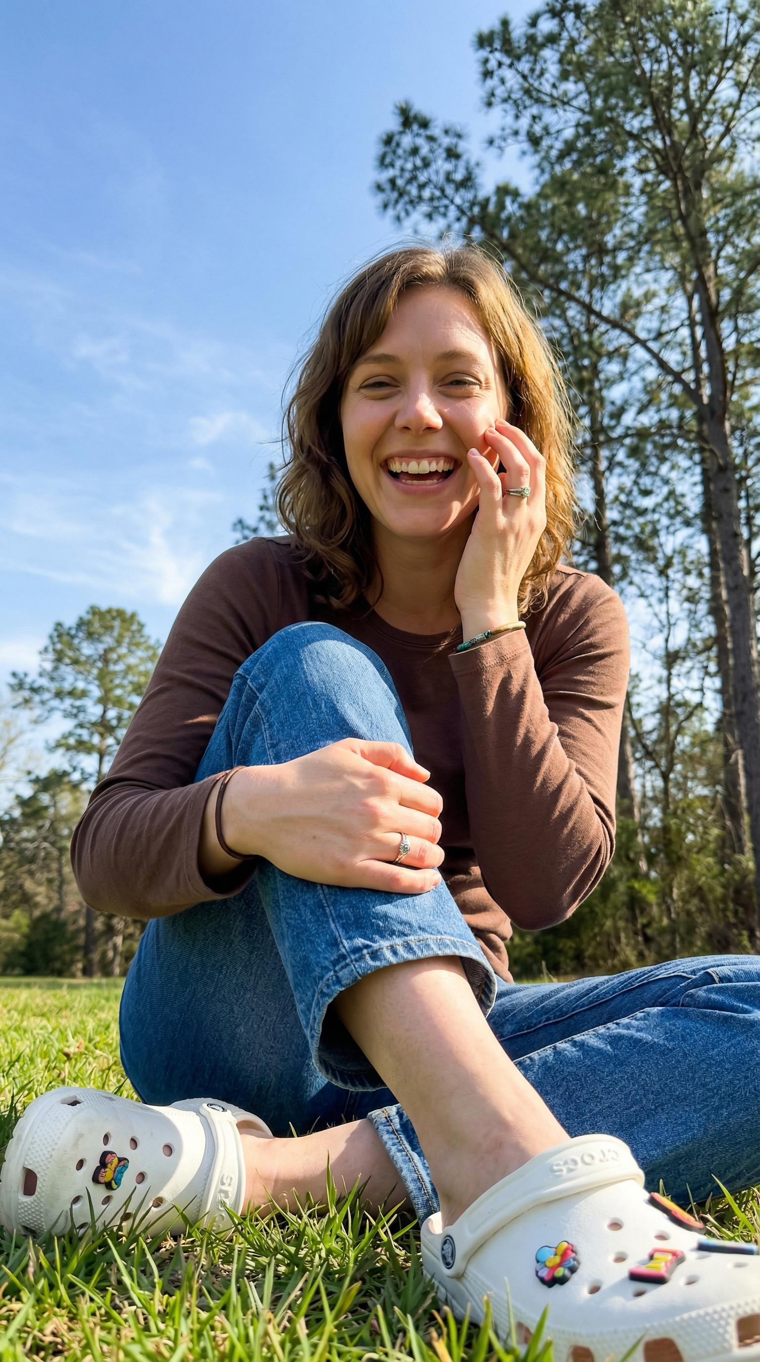 Laughing On Grass Low Angle Summer Vibe