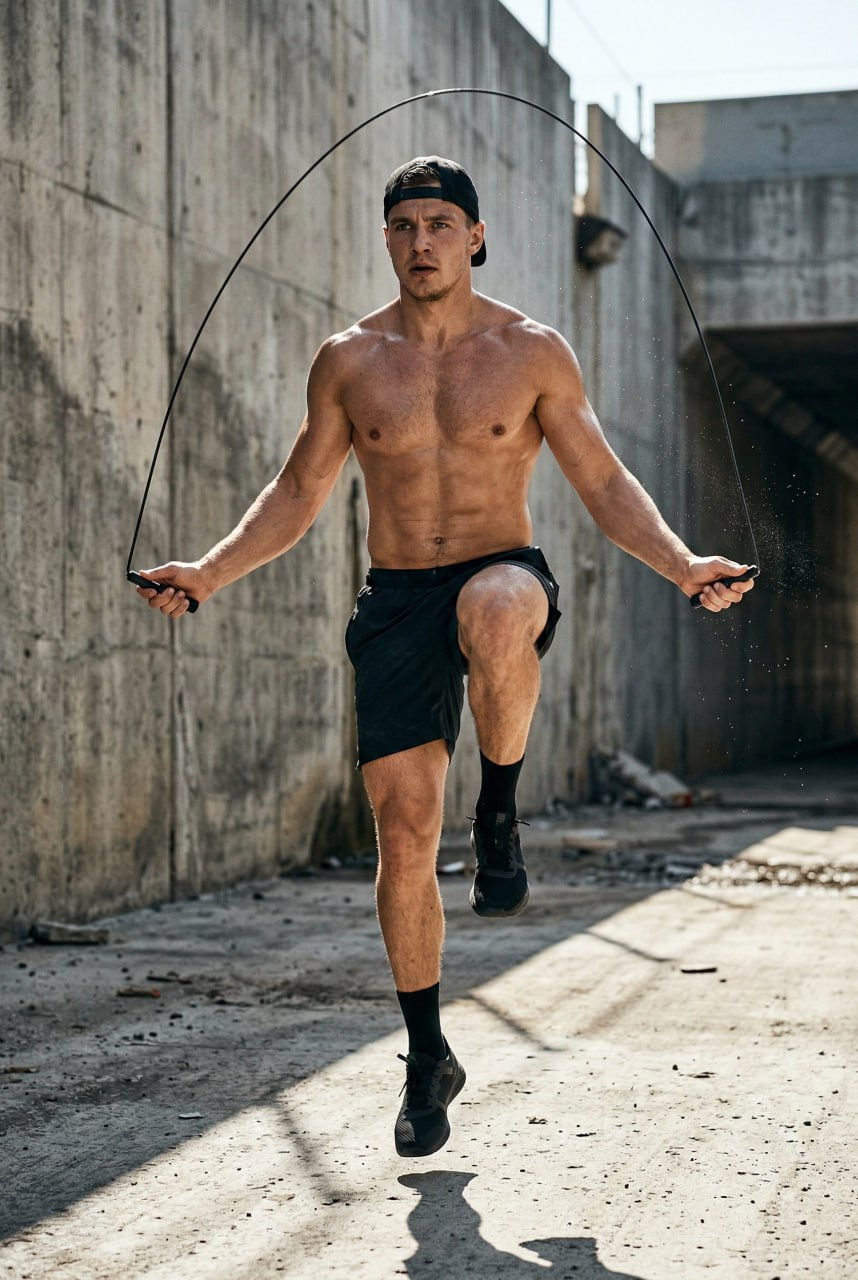 Concrete Canal Athlete Jump Rope
