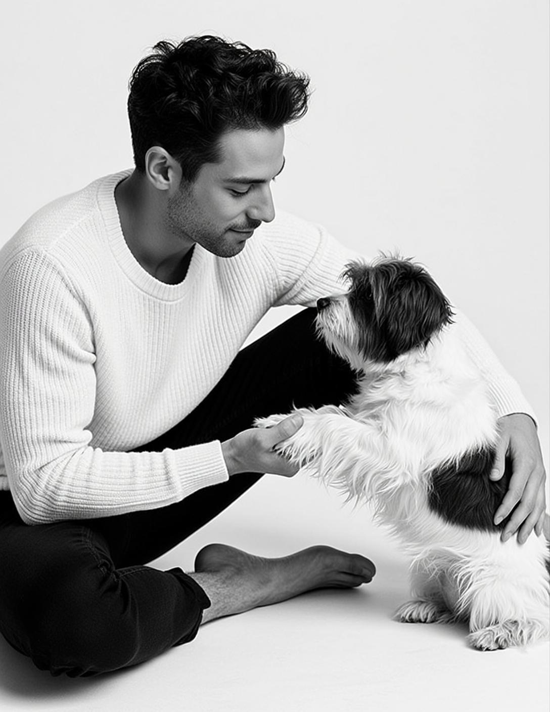 Dog Paw Kneeling Portrait reference photo