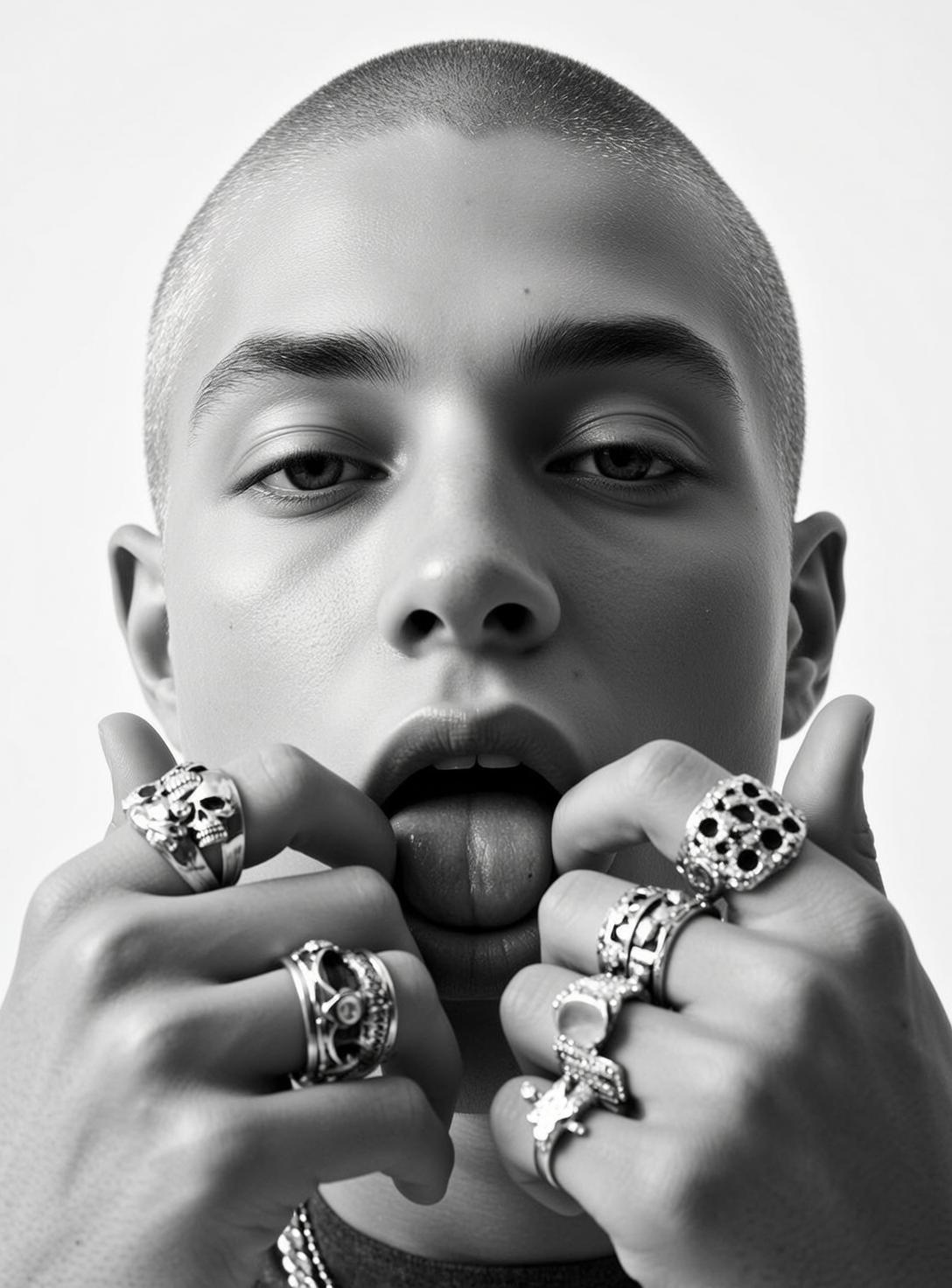 Black And White Ring Portrait reference photo