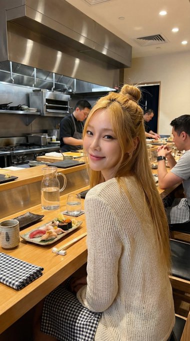 Girl At Ramen Shop Counter Soft Warm Lighting