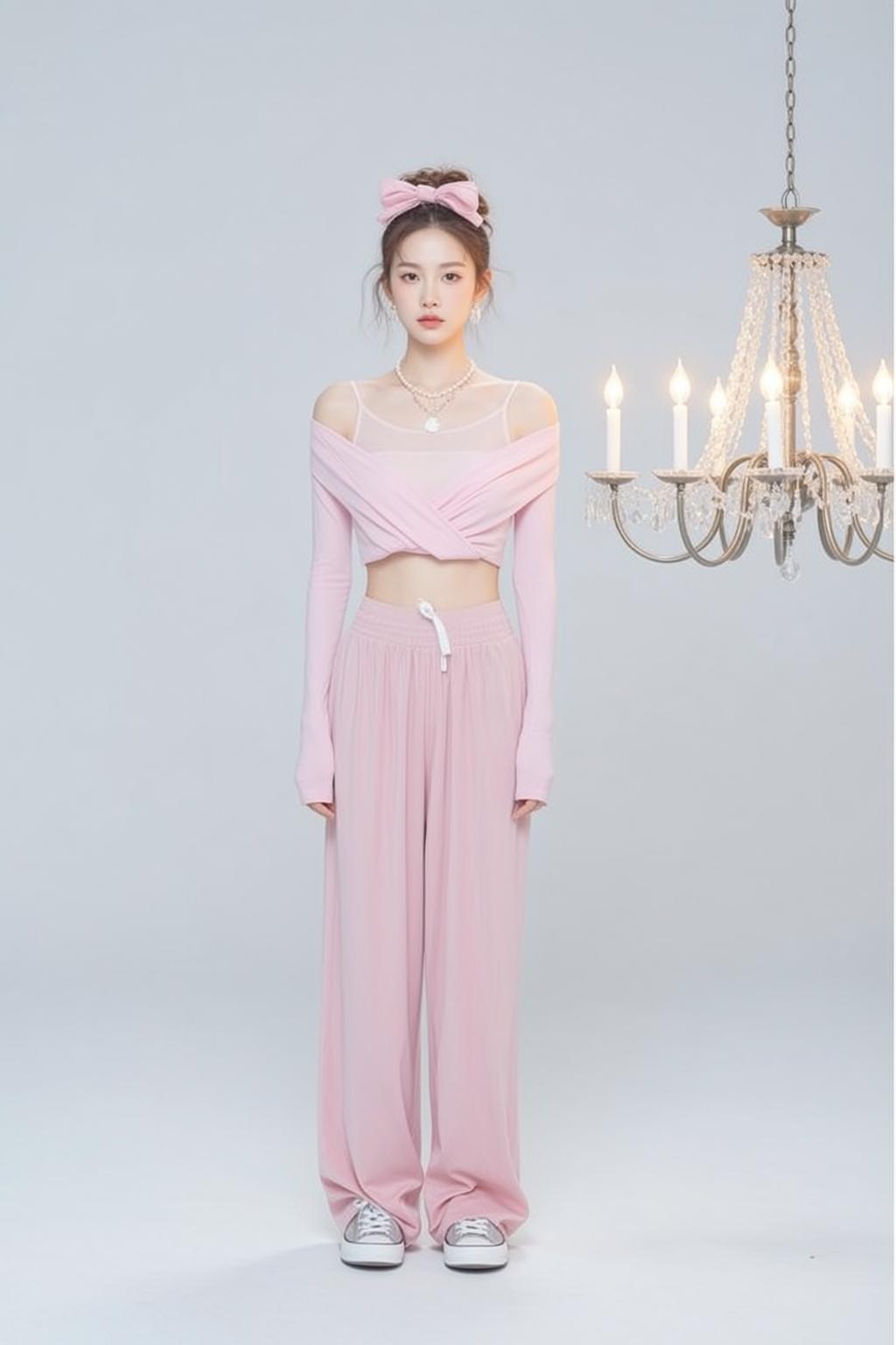 Pink Wide Leg Studio Look reference photo