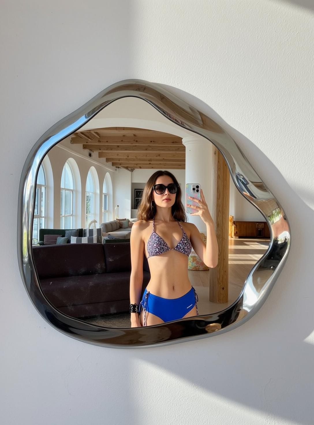 Blue Bikini Mirror Selfie reference photo