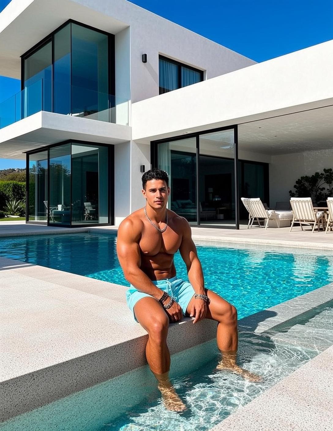 Poolside Swim Trunks Villa reference photo
