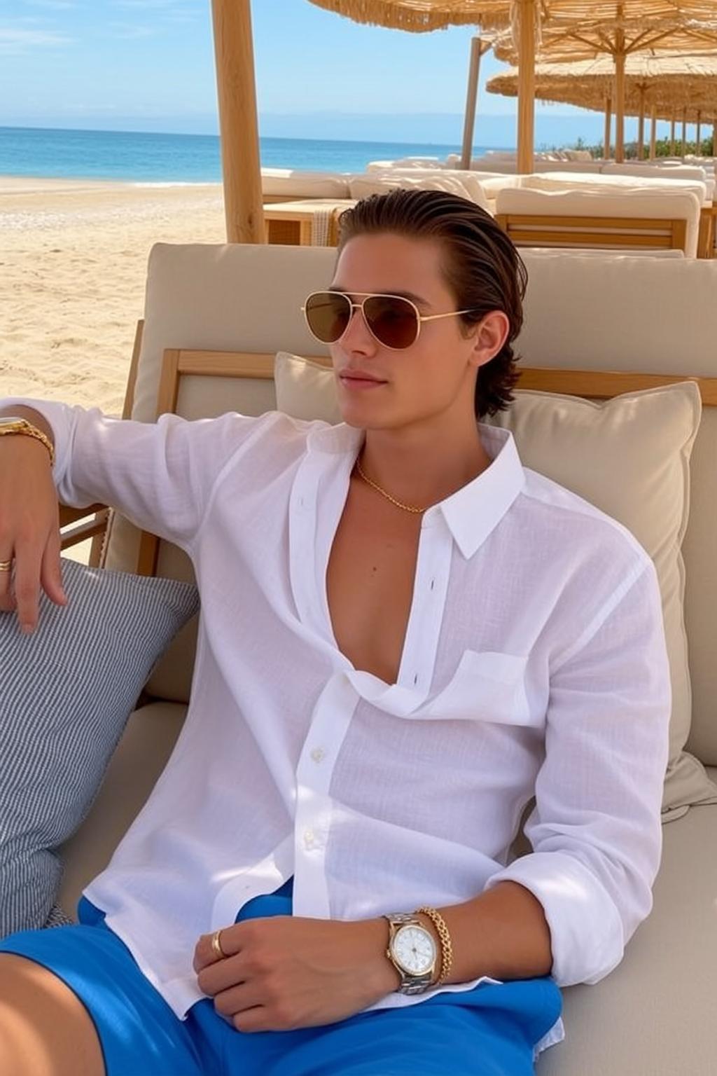 Linen Shirt Resort Lounger reference photo