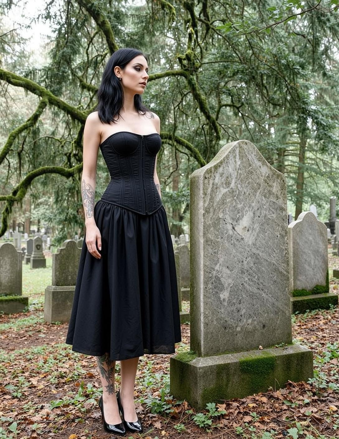 Black Corset Cemetery Portrait reference photo