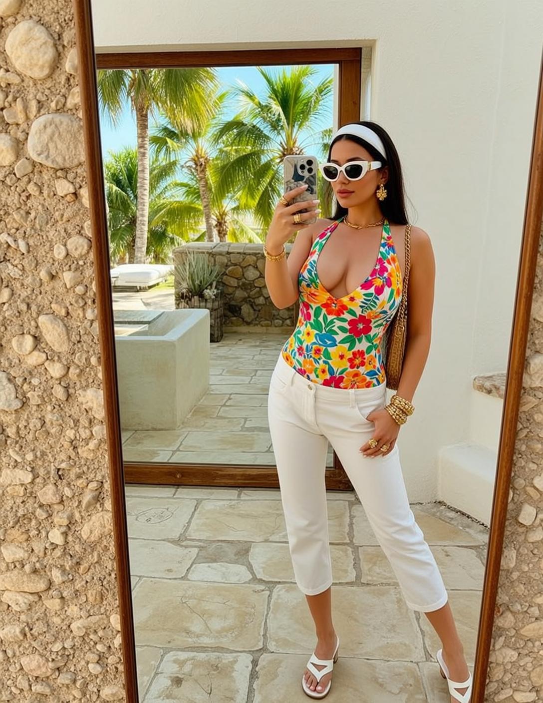 Poolside Mirror Selfie Look reference photo