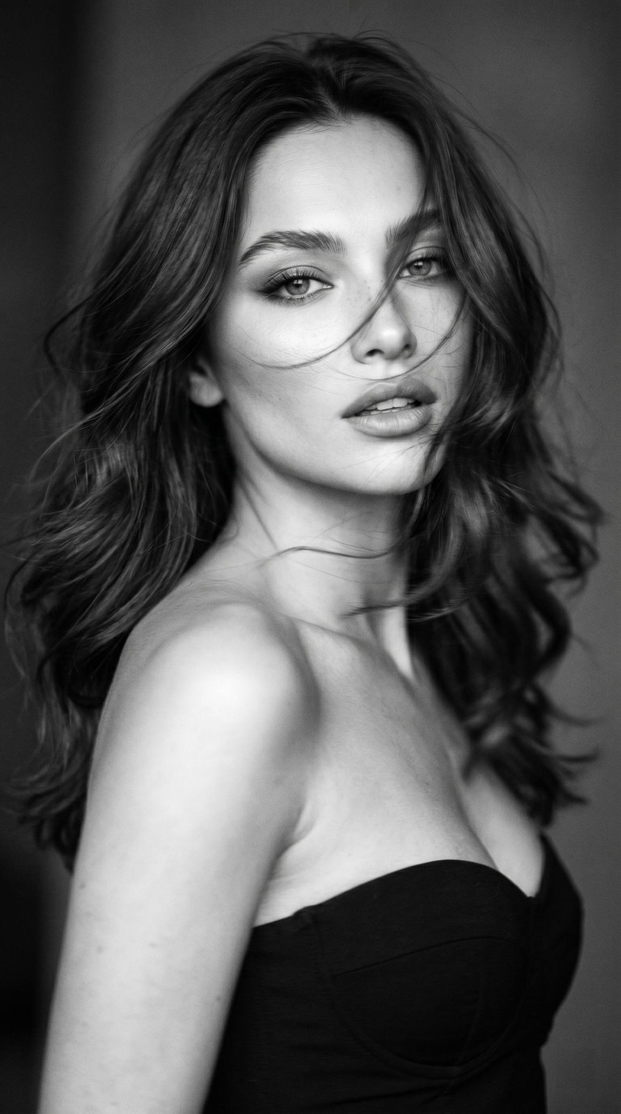 Fashion Editorial Portrait Black And White Film Look