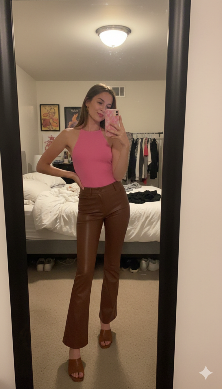 Woman Apartment Mirror Selfie Outfit