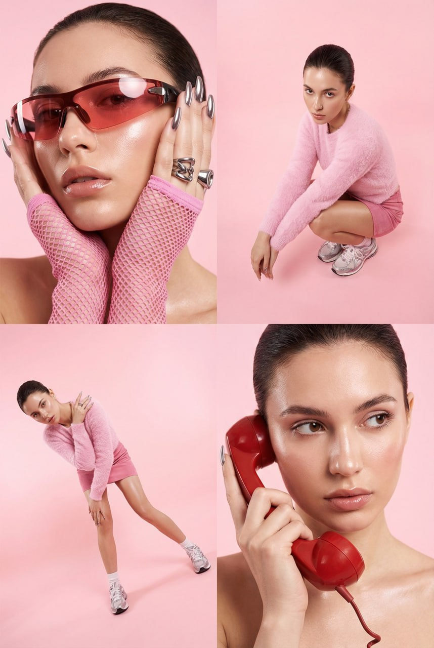 Y2k Fashion Collage Studio Portrait