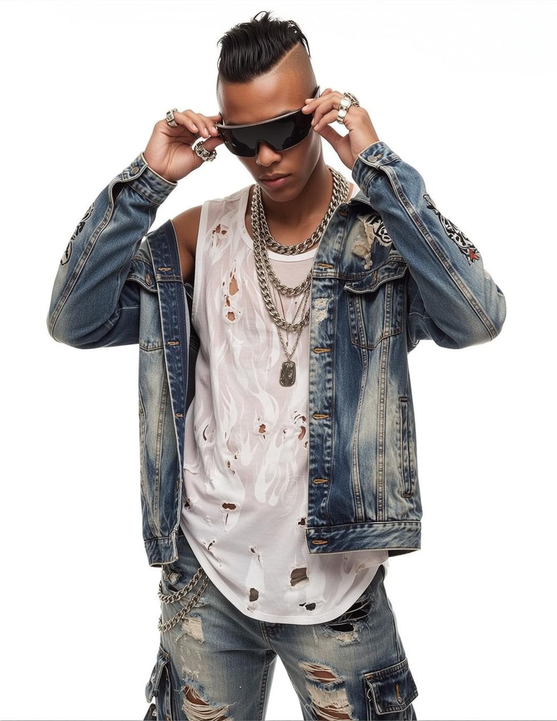 Young Black Mohawk Shaved Sides Light Brown reference photo