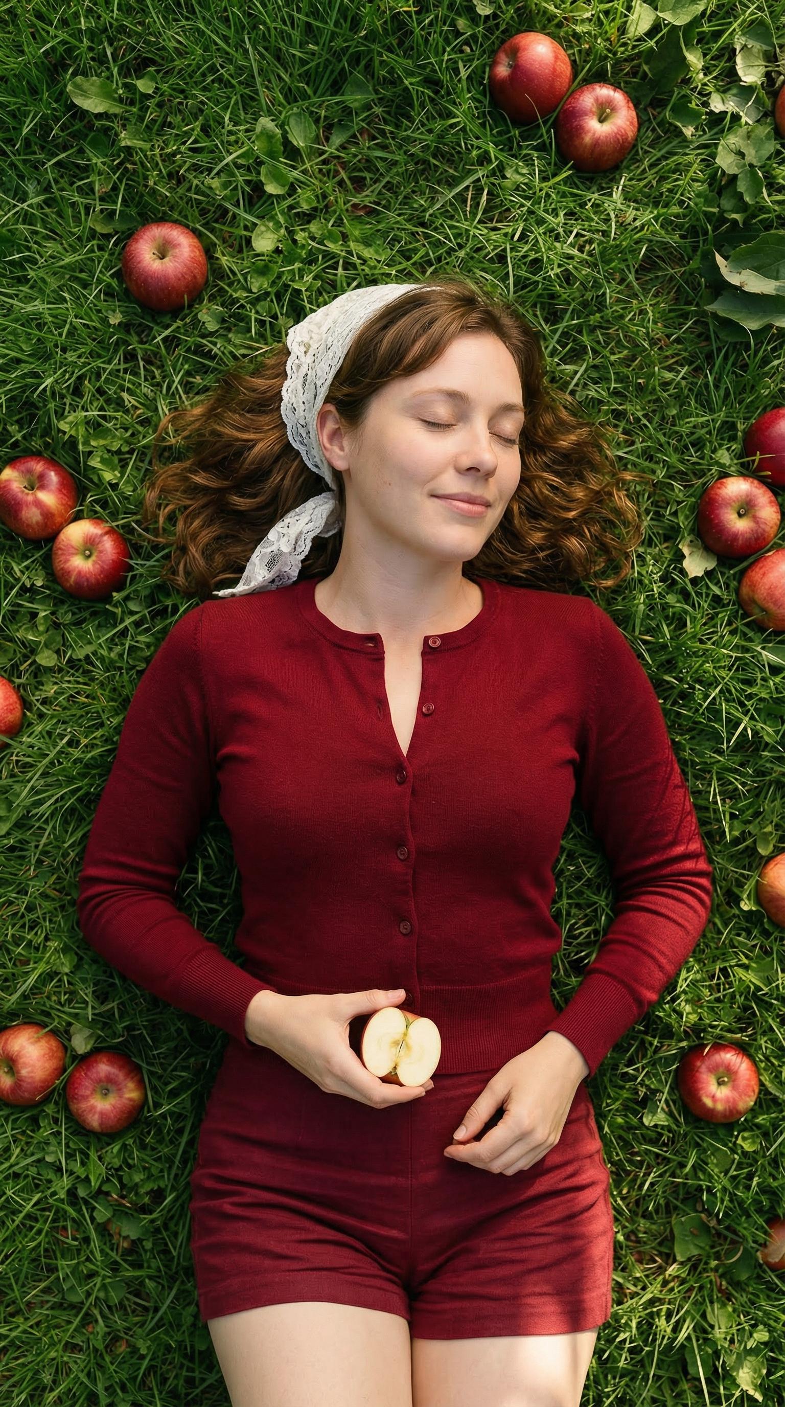 Peaceful On Grass Wine Cardigan Apples