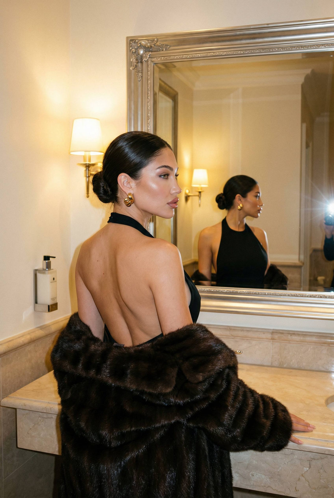 Luxury Marble Bathroom Editorial Portrait