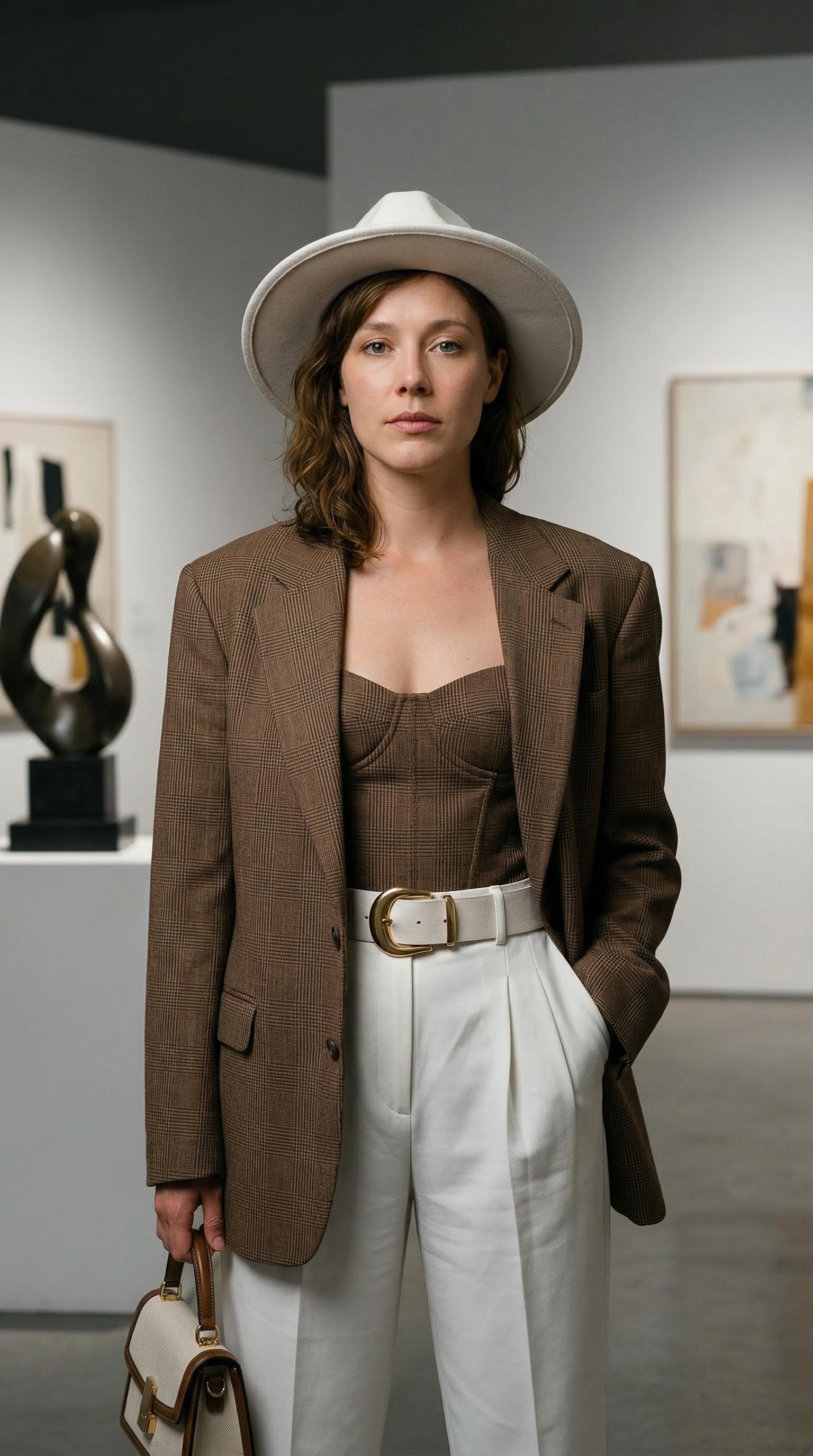 Art Gallery Plaid Blazer Corset