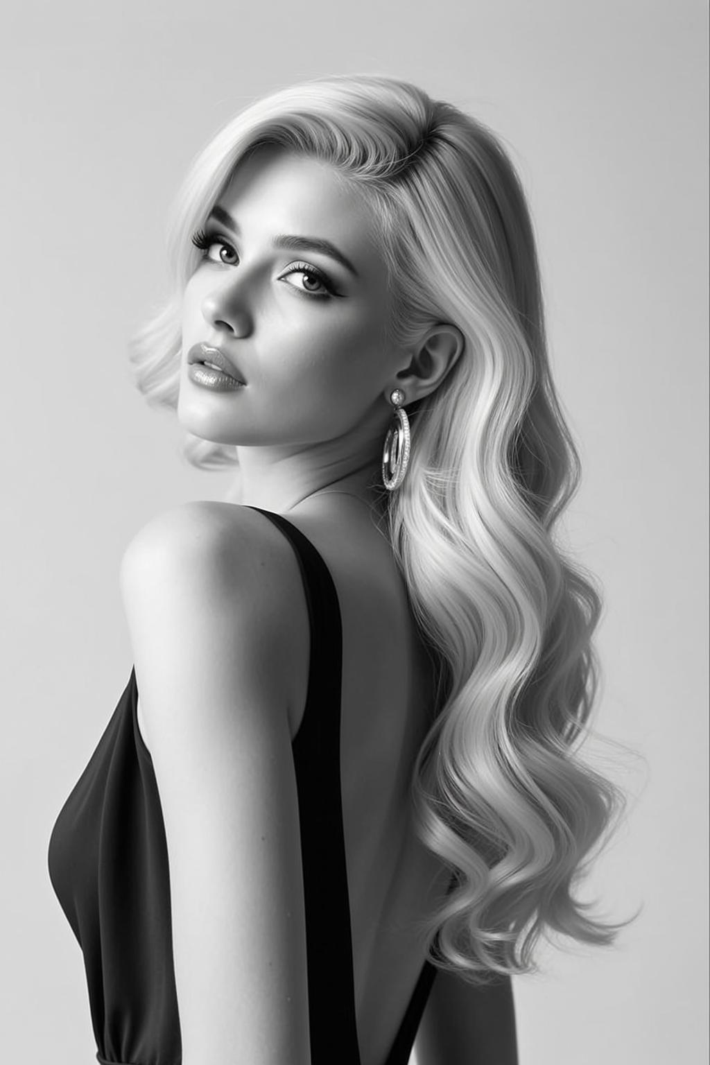 Shoulder Turn Glam Portrait reference photo