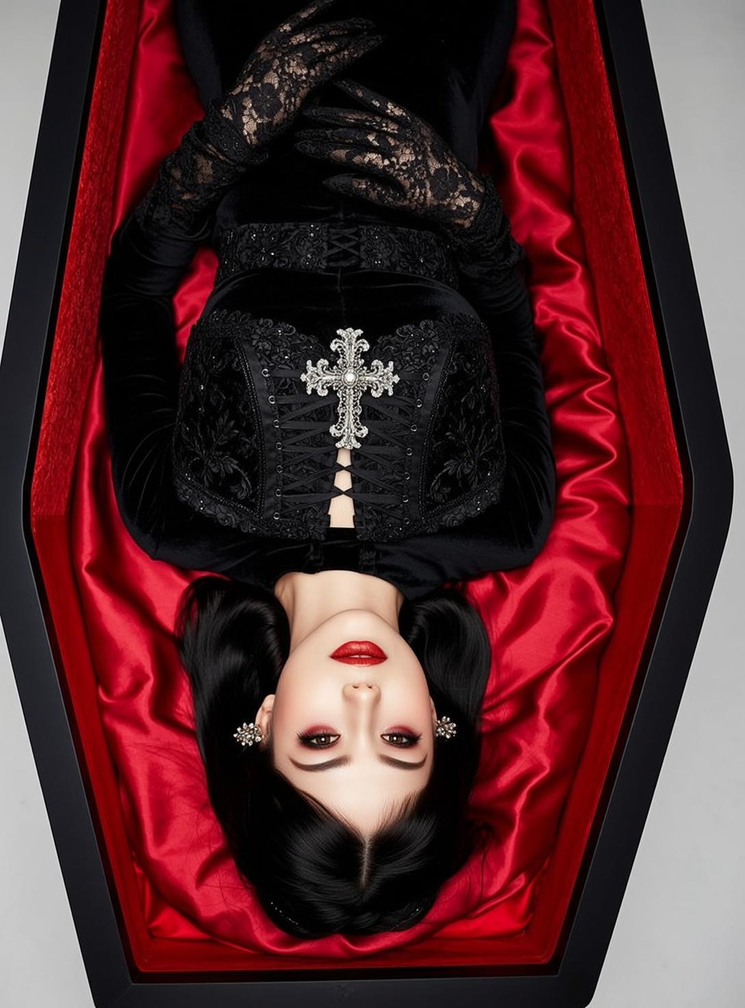 Velvet Corset Coffin Gothic Scene reference photo