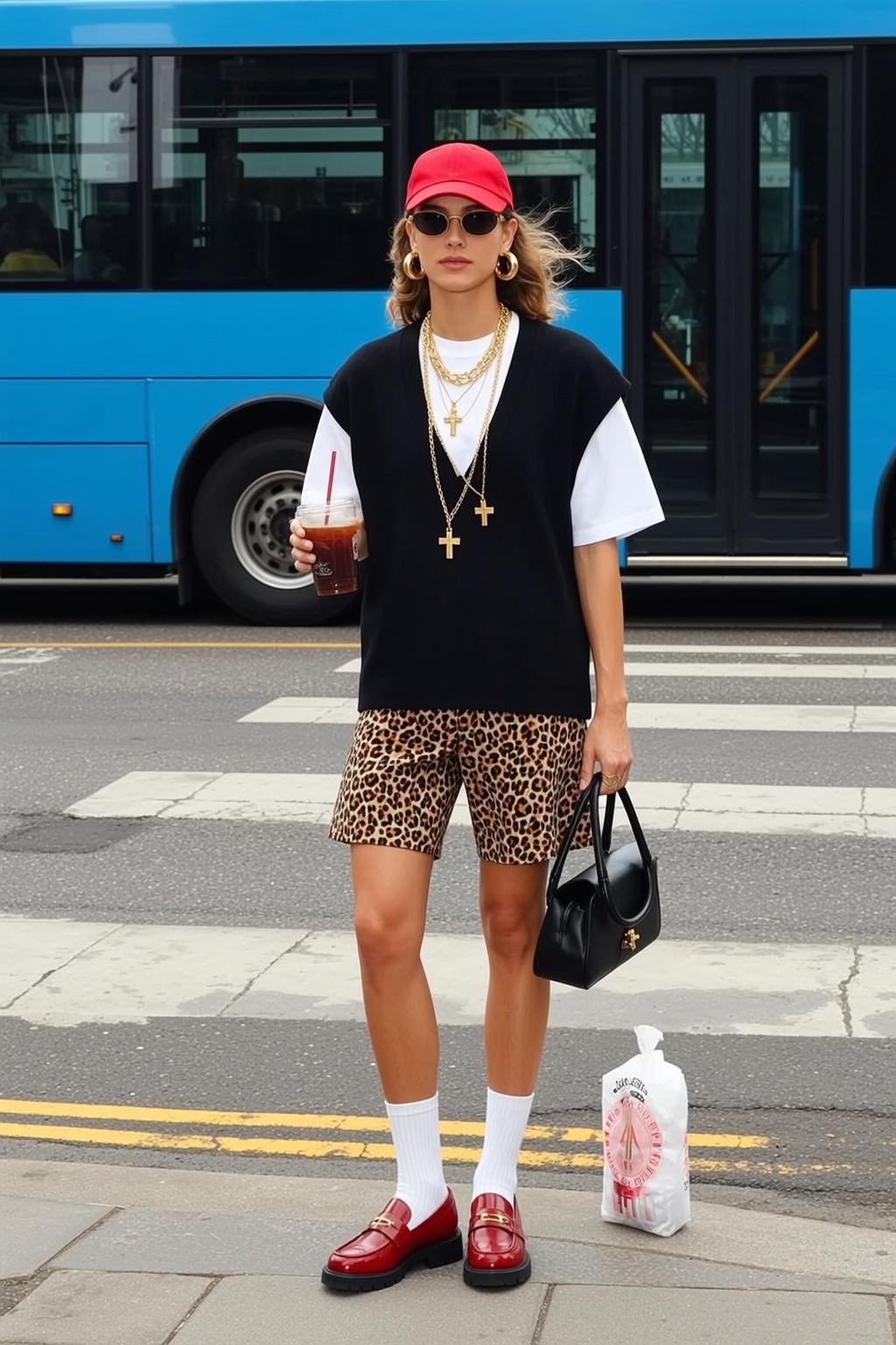 Casual Young Blonde Wavy Tan White T-shirt